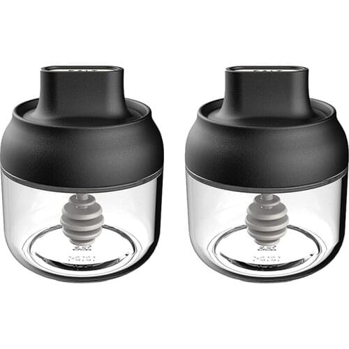 Honey Pot Glass Honey Jar for Kitchen Set of 2 Bottles of Honey Dispenser Honey Jar with Dipper