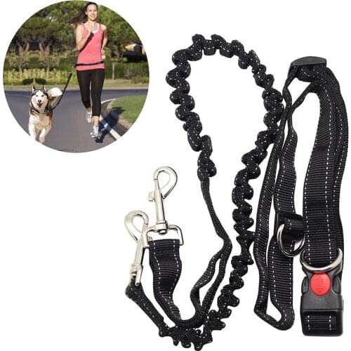 Hands Free Running Dog Lead, Adjustable Waist Belt Perfect for Jogging Hiking Walking, Dog Lead Leash Bungee Harness for Running