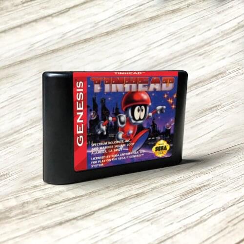Tinhead - USA Label Flashkit MD Electroless Gold PCB Card for Sega Genesis Megadrive Video Game Console