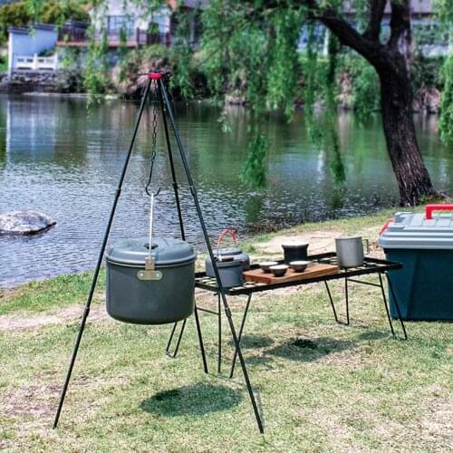 Campfire Camping Tripod Aluminum Alloy Cooking Pot Hook Holder Outdoor for SUNDICK Family Outdoor Camping Accessories