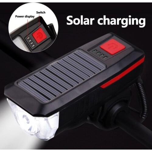 USB Charging Horn Light for Bike New Solar Bike Light Night Riding Lighting Mountain Bike Front Light Bicycle Accessories