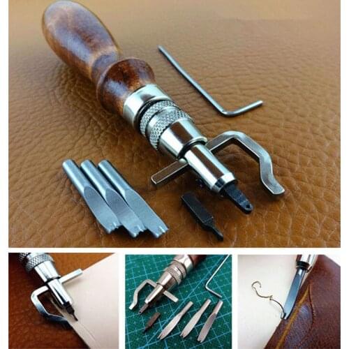 LeatherCraft 7 In 1 Side Pressure Edge Stitching Groover Leather Craft Edge Cutting Device Sideline Multifunctional Tool Groover