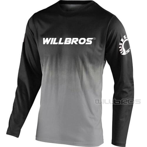 Willbros Summer Long Sleeve Mountain Bicycle Offroad Jersey Motorcycle Motocross Scooter T-shirt Mens