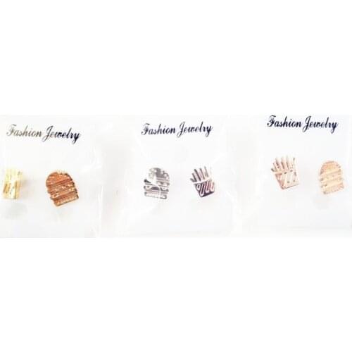 Food elements hamburgers French fries stud earrings Fast food stud earrings Personality party stud earrings for women