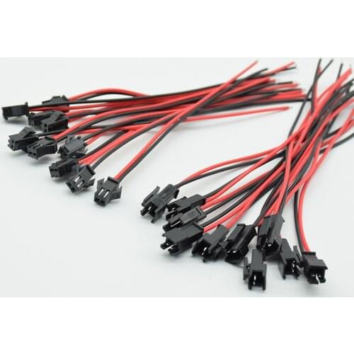 10 Pairs 15cm Long JST SM 2 Pin Plug Socket Male to Female Connector Wire LED Strip Light Connector Adapter Cable For Tape Light