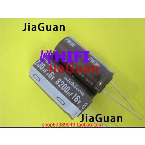 10PCS NEW NICHICON PW 16V8200UF 18X35MM electrolytic capacitor 16V 8200UF High frequency long life pw 8200uF/16V