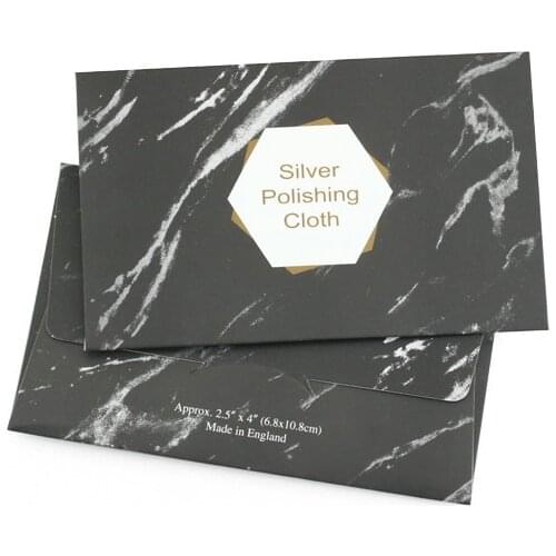 10Pcs/Pack White Silver Polish Cleaning Polishing Cloth With Black Marbling Package Cleaning Cloth Wiping Cloth Of Jewelry