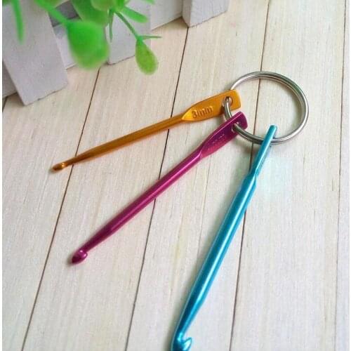 100Set 3PCS/Set 3MM 4MM 5MM Keychain Hooks DIY Multicolour Crafts Knitting Needles Mini Aluminum Crochet Hook Wholesale ZA4057