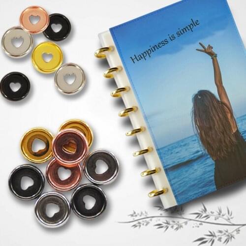 24mm 24pcs Heart Shaped Notebook Rings Binding Mushroom Hole Binding Discs DIY Plastic Planner Disc Binder Rings School Supplies