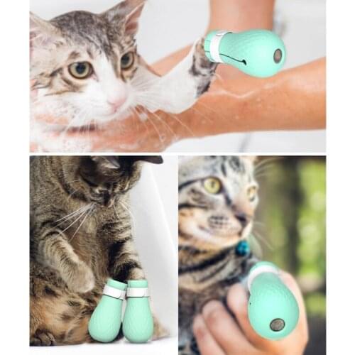 4pcs Silicone Cat Washing Paw Protector Kitten Grooming Anti-Scratch Shoes Bath Boots Bite Resistant Cat Feet Pet Supplies