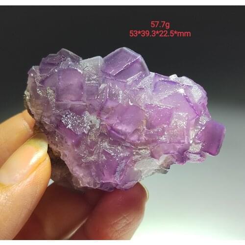 51.4gNatural purple Fluorite Crystal mineral stone decoration ring vein healing geological teaching specimen decoration