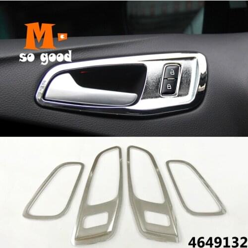 ABS Chrome car styling accessories-Car inner door Bowl protector frame Cover Trim Sticker shell-For Ford C-MAX 2016 2017