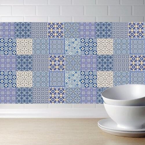 Decorative Retro Europe Style Tiles PVC Tile Stickers,Retro Wall Art Decal,Adhesive Waterproof Kitchen Bathroom Decor