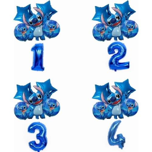 Disney Hot Lilo & Stitch Theme Kids Birthday Party Decorations Disposable Tableware Aluminum Film Balloon Baby Shower Supplies