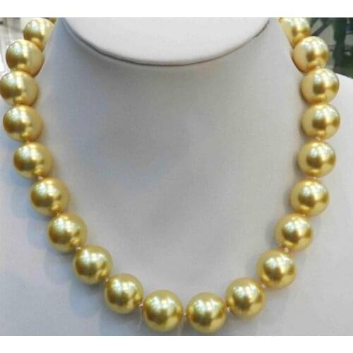 Elegant charming 16mm Shell Pearl Necklace 18" AAA 36"