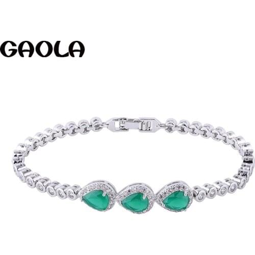GAOLA New Fashion Jewelry Green Different Specifical Rhinestone Bracelets Bangle Gold Bracelets For Women In Jewelry GLS0729