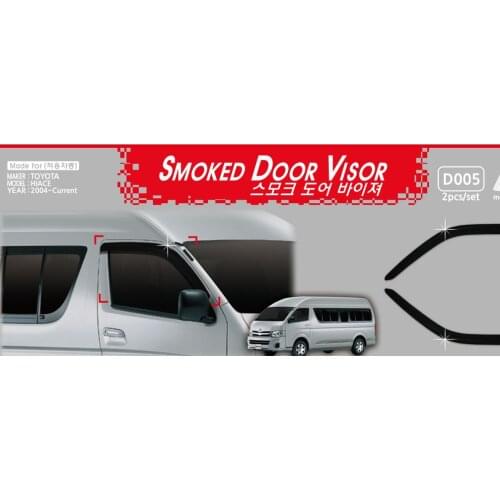 Chrome door visor side window deflector shade sun rain shield silver trips eaves for Toyota Hiace 2004