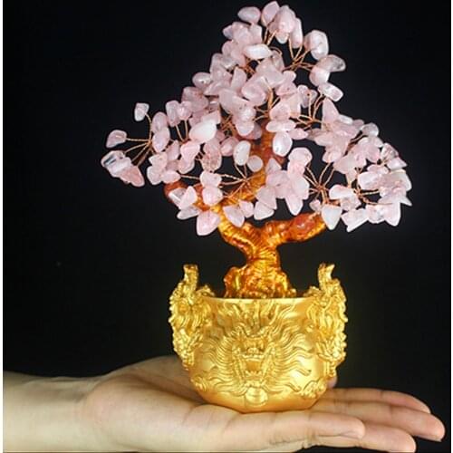 Crystal Lucky Money Tree Feng Shui for Wealth and Luck Home Decor Gift 7inch