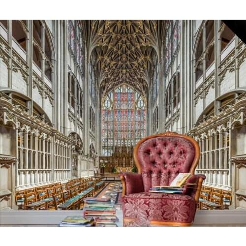 Customized large-scale 3D mural wallpaper European church dream angel TV background wall