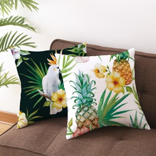 Ins Nordic tropical plants hug pillowcase customization Amazon hot style home furnishing office cushion pillowcase 45X45CM
