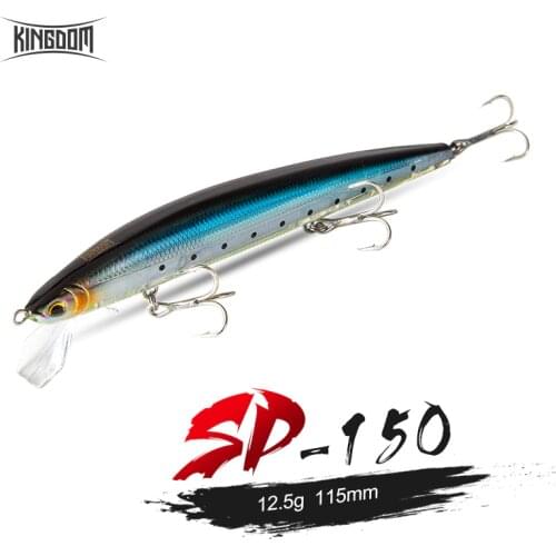 Kingdom JERKBAIT SHANKS Sea Fishing Lures Floating Minnow Uniqed Lip 115mm 12.5g pesca Seabass Artificial Wobblers Hard Baits