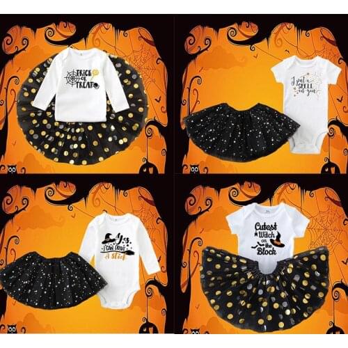 2PCS set Baby Halloween costume Adorable pumpkin tutu dress Girls Halloween Outfit for babies and toddlers Halloween Outfit
