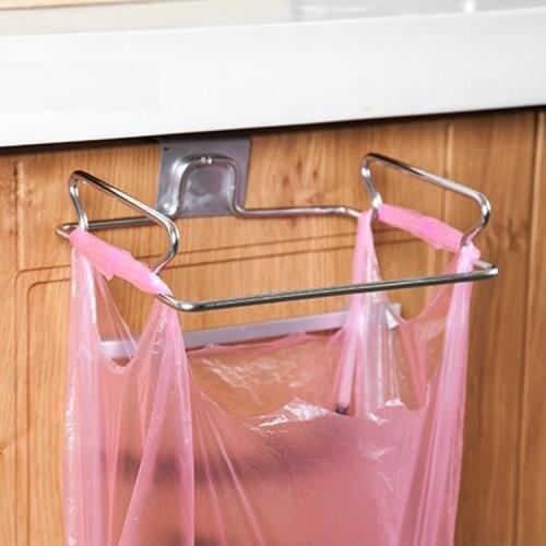 Creative Door-back Stainless Steel Towel Garbage Bag Support