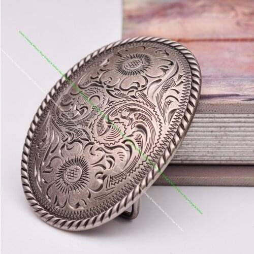 Sturdy Silver Huge BiG Western Flower Rodeo Ranger Rope Side Cowboy Cowgirl Leathercraft Belt Buckle Replacement fit 45mm