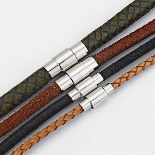 10set Geometric Cylinders Magnetic Clasp for 3/4/5/6mm Round Leather Cord DIY Jewelry Making Accessories Findings