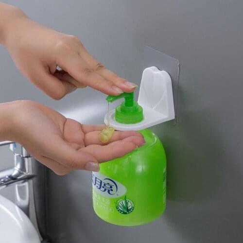 Shampoo Holder Hook, Adhesive Wall Mounted for Bottles with Pump Dispenser for Shower Kitchen Bathroom