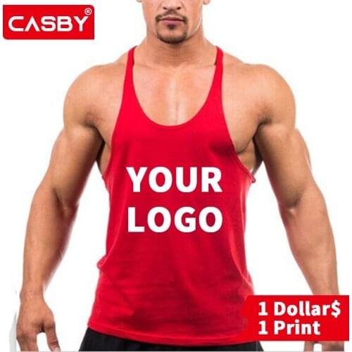 Summer High Quality Elastic Men Tank Tops Fashion DIY Custom Logo Sleeveless Clothing Simple Print Solid Color T Shirts Y482