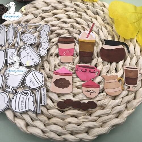 Bunnymoon Drinks and coffee Metal Cutting Dies 3D DIY Scrapbooking Carbon Sharp Craft Die Photo Invitation Cards