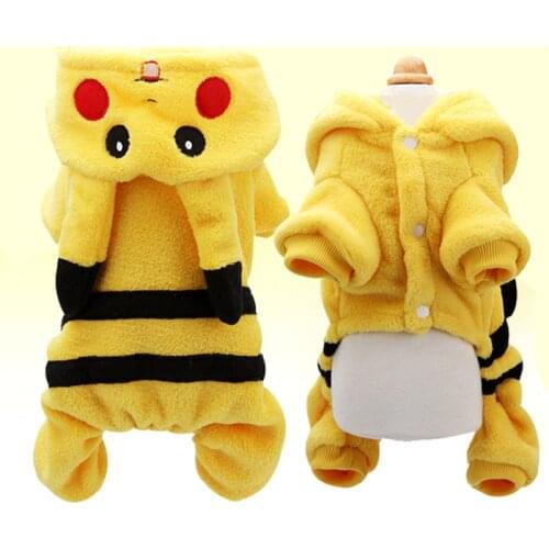 Cute Cartoon Pet Dog Clothes Autumn/Winter Warm Soft Fleece Puppy Coat Jacket Outfit For Small Dog Clothes Pet Costume Clothing