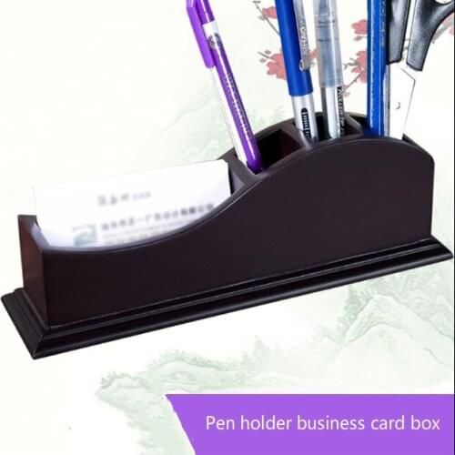 Multifunctional Pen Pencil Holder Wooden Pen Container Desk Business card holder Organizer Stand