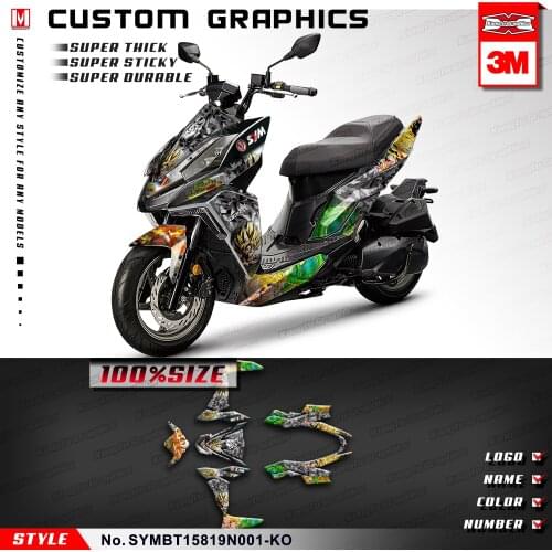 KUNGFU Graphics Scooter Bike Décor Personalised Decal Stickers Full Vinyl Wrap Kit for SYM DRG BT 158 2019 2020