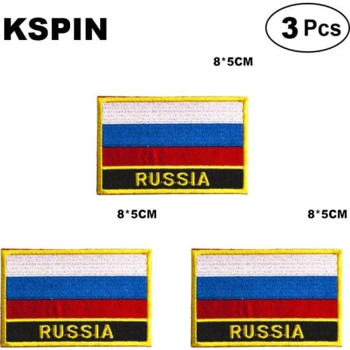 Russia Rectangular Shape Flag patches embroidered flag patches national flag patches for clothing DIY Decoration