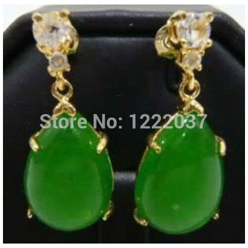 New Natural Green jade Dangle & Chandelier Earring