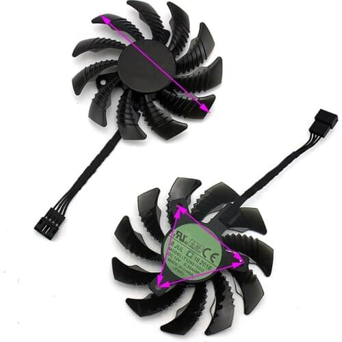 Original 4Pin Graphics Card Cooling Fan T128010SU for Gigabyte GTX1080ti 1080 1070 1060 75MM T128010SU Repair Parts DC 12V 0.35A
