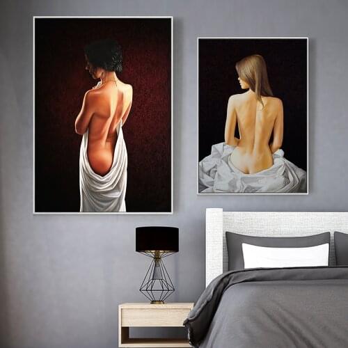Naked Girl Poster Nude Woman Canvas Prints Modern Boy Girls Room Decal Sexy Lady Painting Print Wall Picture Bedroom Decoration