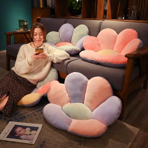 Cartoon Flowers Plush Office Chair Cushion Non-slip Lumbar Support Chair Cushions Soft Comfortable Chair Pillows Sofa Cushion