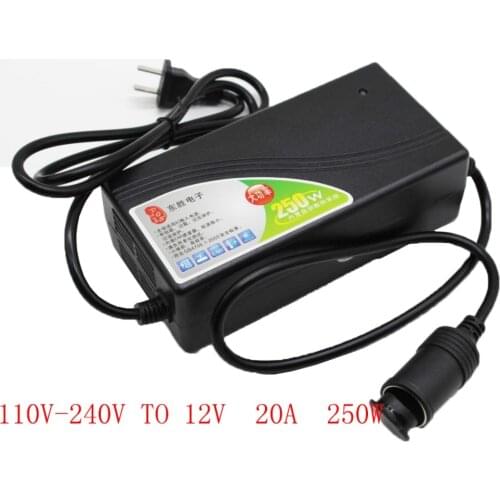 250W Power converter ac 220v (100 ~ 250v) DC input 12V 20A output cigarette adapter car power supply cigarette lighter plug