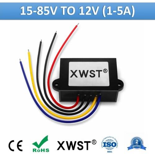 XWST 24v 36v 48v 60v 72V 80V to 12v DC DC Converter Step Down Buck 12v 1A 2A 3A 4A 5A With ACC Controller Power Supply