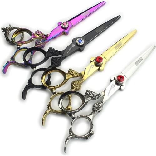 Professional Stainless Steel 440C Hair Stylist Hairdressing Scissors Hairdressing Scissors 5.5 inch 6 inch Willow Shears Kit