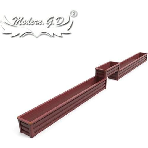 Aluminium alloy rectangle horticultural green flower planter boxes handmade pot