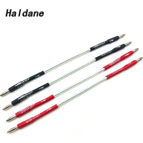 Haldane HIFI 4Pcs/lot 20cm Nordost ODIN Audio Jumper Cable OCC Copper Silver Plated Y Spade Banana plug Connector Bridge Cable