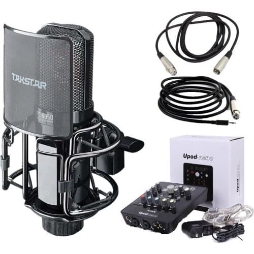 Takstar PC-K850 microphone and ICON upod nano sound card set, for recording,broadcasting,live broadcast,stage performance