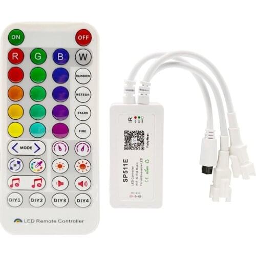 WS2812 Controller SP511E Dual Output Alexa Smart Voice WiFi Music LED Controller 4 Control Methods Support WS2812B WS2811
