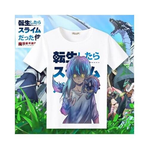 That Time I Got Reincarnated as a Slime Anime T-Shirts Short Sleeve Rimuru Tempest Shuna Benimaru Cosplay Unisex Tees Tops