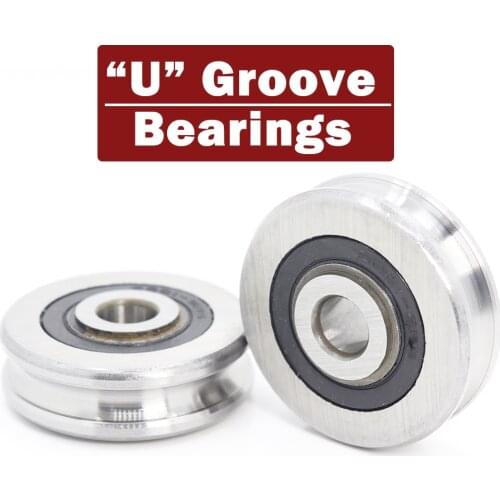 Outer Ring With U-groove Bearing 8*37*11*13 mm 2PCS Wire Cable Pulley Bearing Walking Heavy Pulley Crane U Groove Wheel Bearings