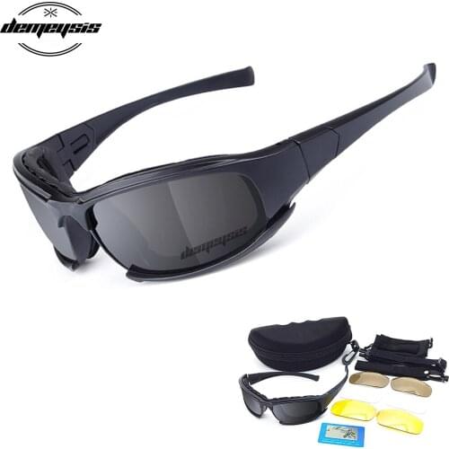 X7 Polarized Tactical Glasses 4 Lenses Military Sport Shooting Goggles Hunting Sunglasses Army Hiking Paintball Camping Glasses